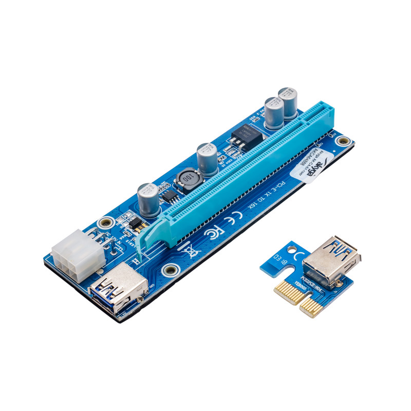 Akyga AK-CA-64 PCIe x1–x16 riser-komplekt 55 cm USB 3.0 kaabliga