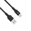 Akyga AK-USB-62 USB-kaabel USB-A (m) / USB-C (m), USB 2.0, 18W, 1 m, must, silikoon