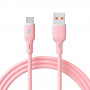 Akyga AK-USB-61 USB-kaabel USB-A (m) / USB-C (m), USB 2.0, 18W, 1 m, roosa, silikoon