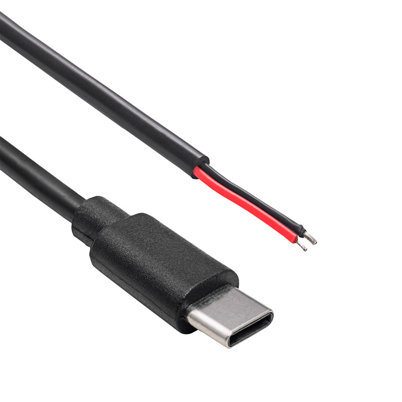Akyga AK-SC-38 USB-C (isane) hoolduskaabel vaba otsaga, 10 W (5 V / 2 A), 1 m, must