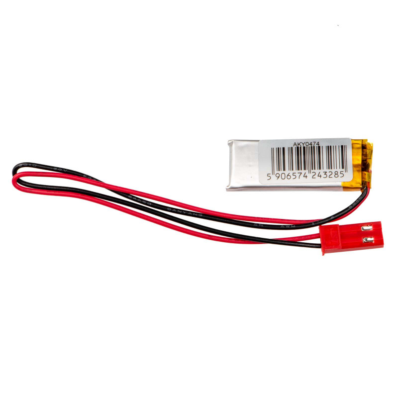 Akyga AKY0474 LP401230 Li-Po aku 3,7 V 110 mAh PCM-kaitsega, JST 2,54 mm 2-kontaktiline pistik, 150 mm juhtmed