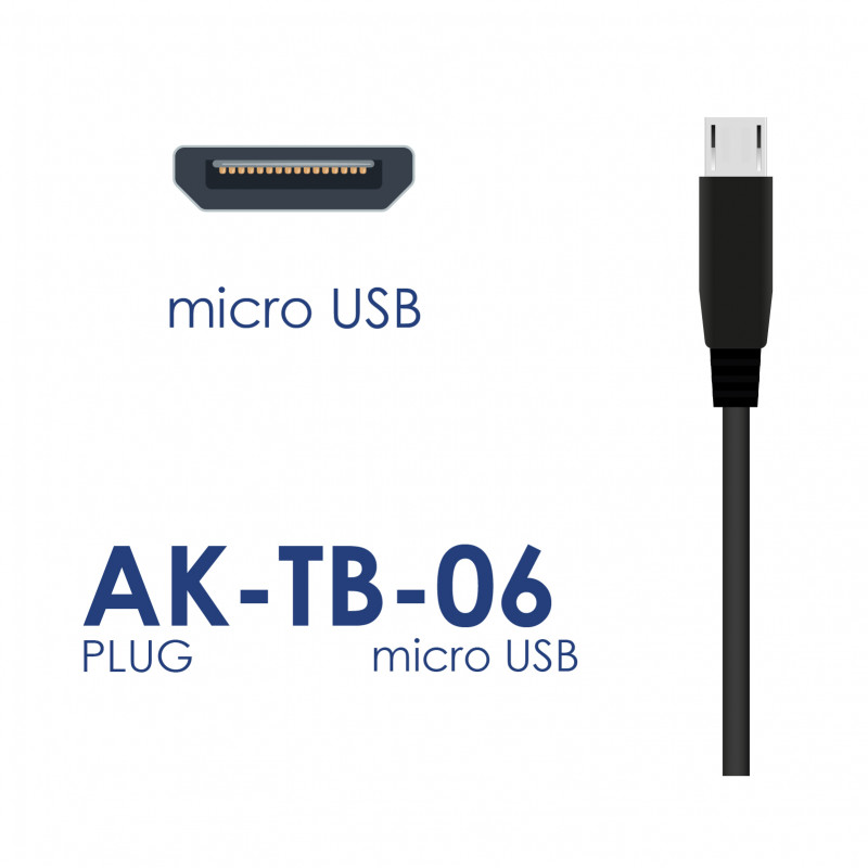 Universaalne toiteadapter Akyga AK-TB-06 5.0V / 2.5A 12.5W micro USB B 1.1m