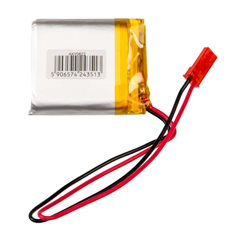 Akyga AKY0622 LP883440 Li-Po aku 3,7 V 1200 mAh PCM-iga, JST 2,54 mm 2-kontaktiline pistik, 150 mm juhtmed