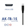 Universaalne toiteadapter Akyga AK-TB-15 5.0V / 3.0A 15W micro USB B 1.0m