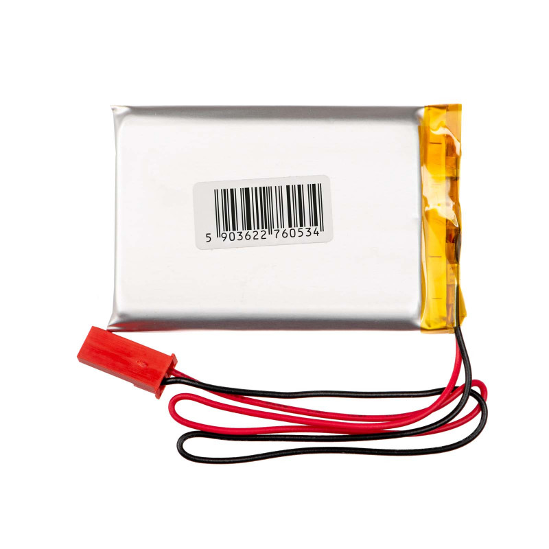 Akyga AKY0656 LP703048 Li-Po aku 3,7 V 1000 mAh PCM-iga, JST 2,54 mm 2-kontaktiline pistik, 150 mm juhtmed
