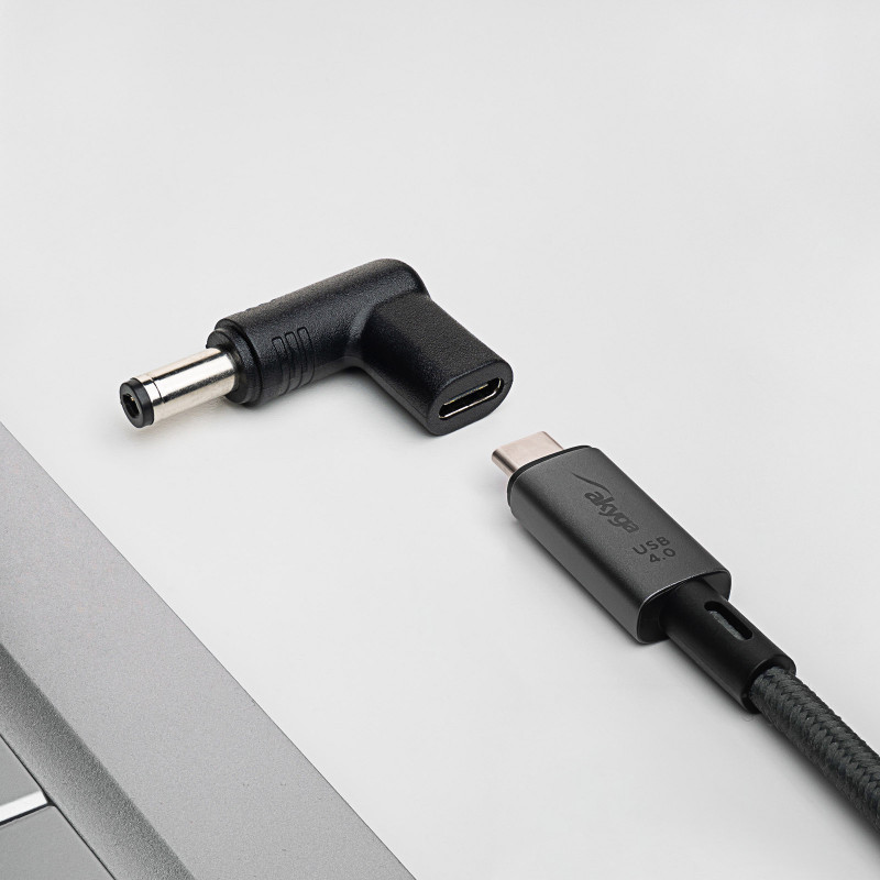 Akyga AK-ND-C02 USB-C – DC 5,5 x 2,1 mm adapter sülearvuti laadimiseks, 18,5-20 V, 100 W