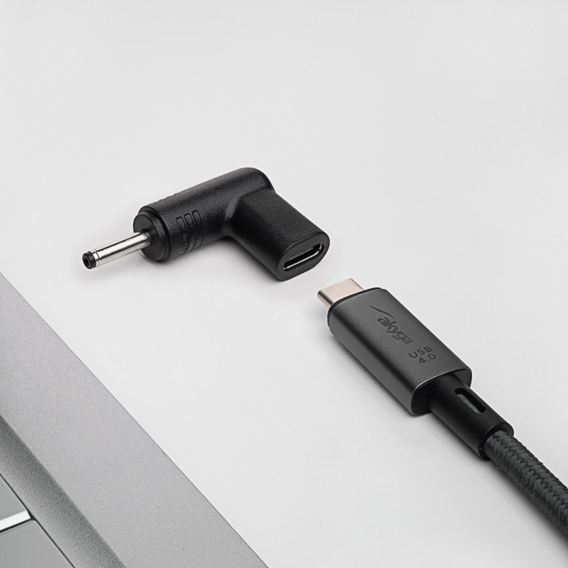 Akyga AK-ND-C06 USB-C – DC 3,0 x 1,0 mm adapter sülearvuti laadimiseks, 18,5-20 V, 100 W