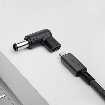 Akyga AK-ND-C07 USB-C – DC 7,4 x 5,0 mm + tihvt adapter sülearvuti laadimiseks, 18,5-20 V, 100 W, HP sülearvutitele