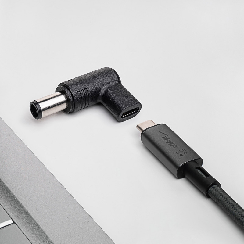 Akyga AK-ND-C07 USB-C – DC 7,4 x 5,0 mm + tihvt adapter sülearvuti laadimiseks, 18,5-20 V, 100 W, HP sülearvutitele
