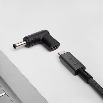 Akyga AK-ND-C10 USB-C – DC 4,5 x 3,0 mm + tihvt adapter sülearvuti laadimiseks, 18,5-20 V, 100 W, Dell sülearvutitele