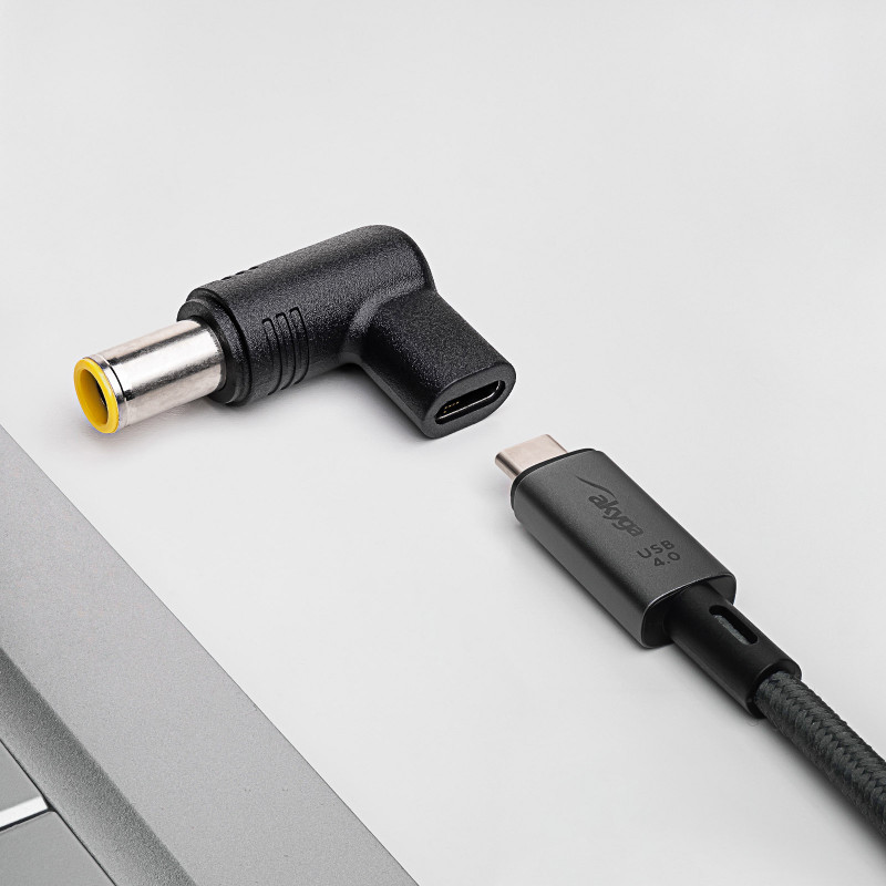 Akyga AK-ND-C12 USB-C – DC 7,9 x 5,5 mm + tihvt adapter sülearvuti laadimiseks, 18,5-20 V, 100 W