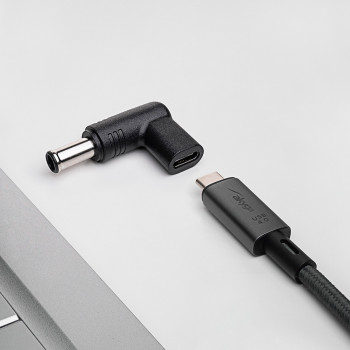 Akyga AK-ND-C14 USB-C – DC 6,5 x 4,4 mm + tihvt adapter sülearvuti laadimiseks, 18,5-20 V, 100 W