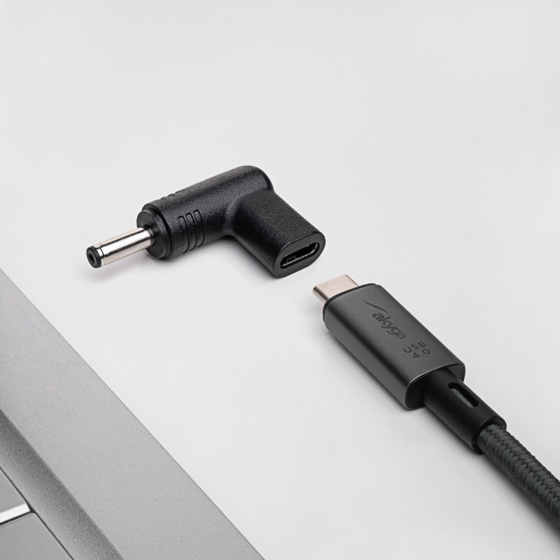 Akyga AK-ND-C15 USB-C – DC 4,0 x 1,3 mm adapter sülearvuti laadimiseks, 18,5-20 V, 100 W