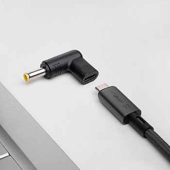 Akyga AK-ND-C16 USB-C – DC 5,5 x 3,0 mm + tihvt adapter sülearvuti laadimiseks, 18,5-20 V, 100 W