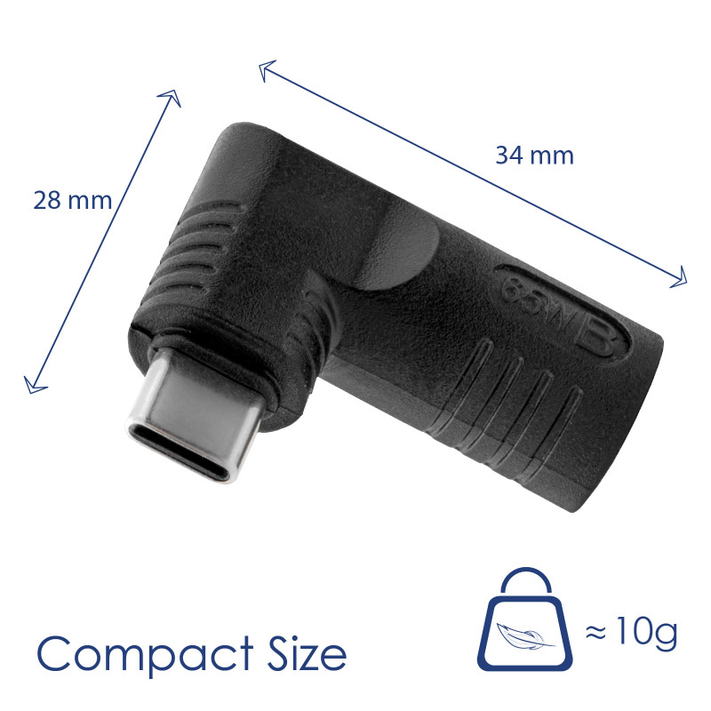 Akyga AK-ND-D09 DC 5,5 x 3,0 mm + tihvt – USB-C PD adapter sülearvutilaadijale, 65 W, HP sülearvutitele