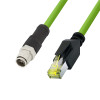 LogiLink CQM035S tööstuslik patch-kaabel, Cat.6A, PUR, M12 X-coded – RJ45, 1 m