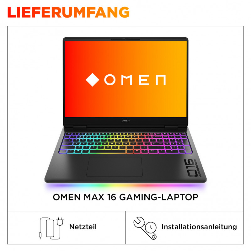 HP Omen MAX 16-ak0693ng BJ0V6EA#ABD sülearvuti, AMD Ryzen AI 9 HX 375, 32 GB RAM, 1 TB SSD, NVIDIA GeForce RTX 5070 Ti