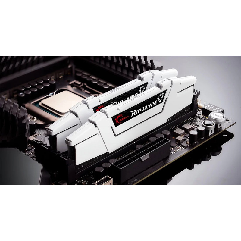 G.Skill Ripjaws V F4-3200C16D-16GVWB DDR4-3200 mälukomplekt, 16 GB (2 x 8 GB), CL16, valge