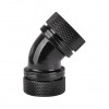 Thermaltake Pacific PETG 45° kaksikpuristusliitmik, välisläbimõõt 16 mm, G1/4, must (CL-W098-CA00BL-A)