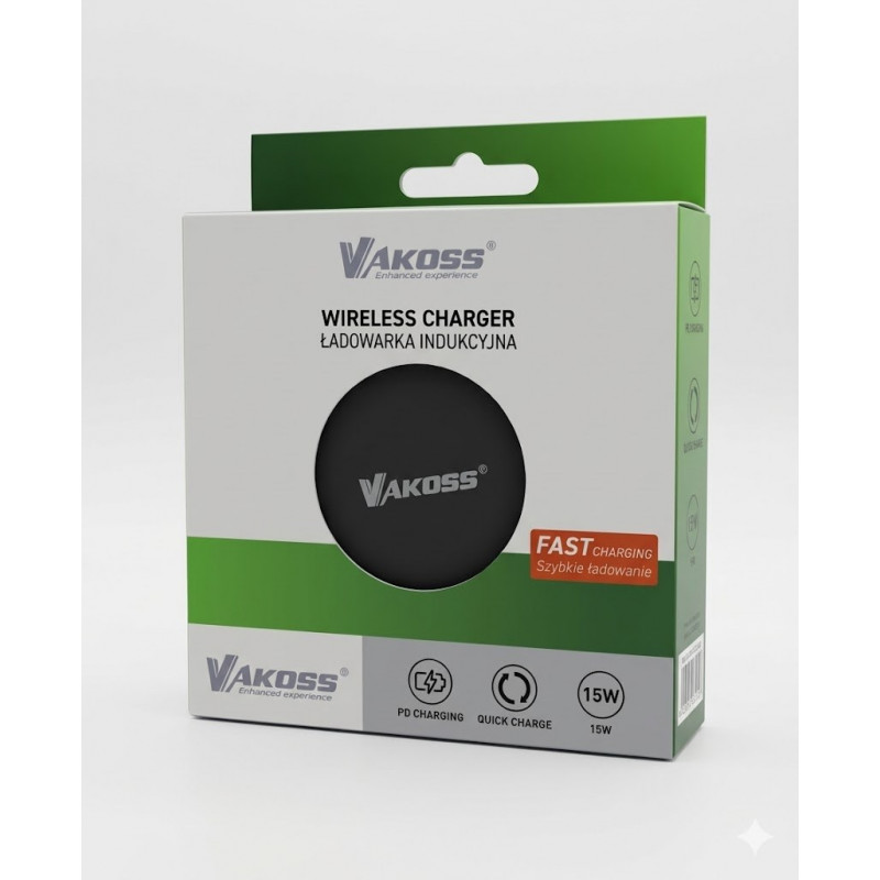 Vakoss MY5316K magnetiline juhtmevaba laadija, 15 W, must