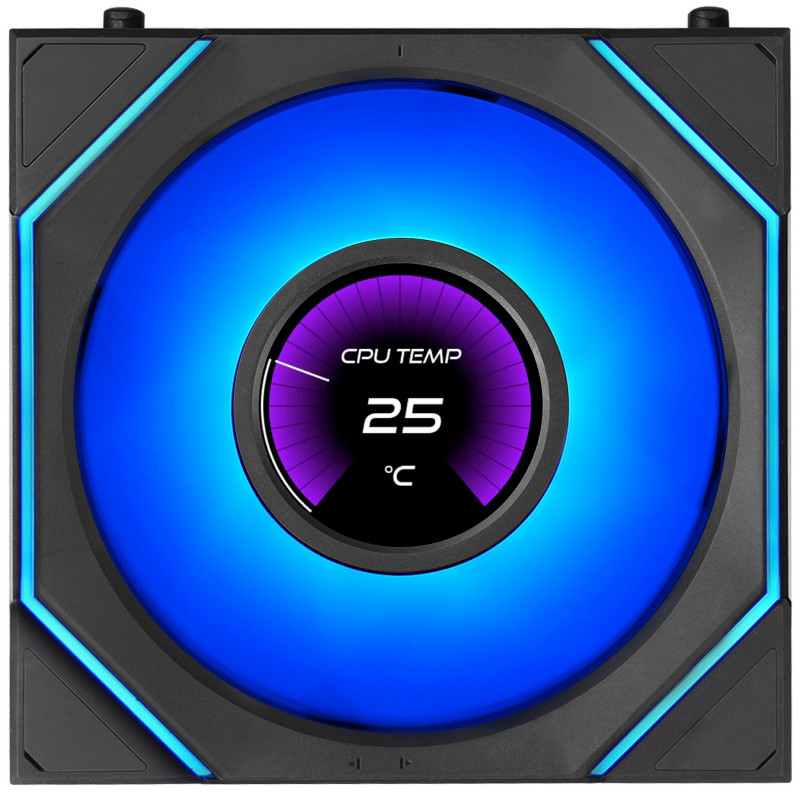 Lian Li UNI FAN SL-INF LCD FLEX Wireless korpuse ventilaatorid (3 tk) juhtseadmega, ARGB ja LCD, Reverse Blade, 120 mm, mustad