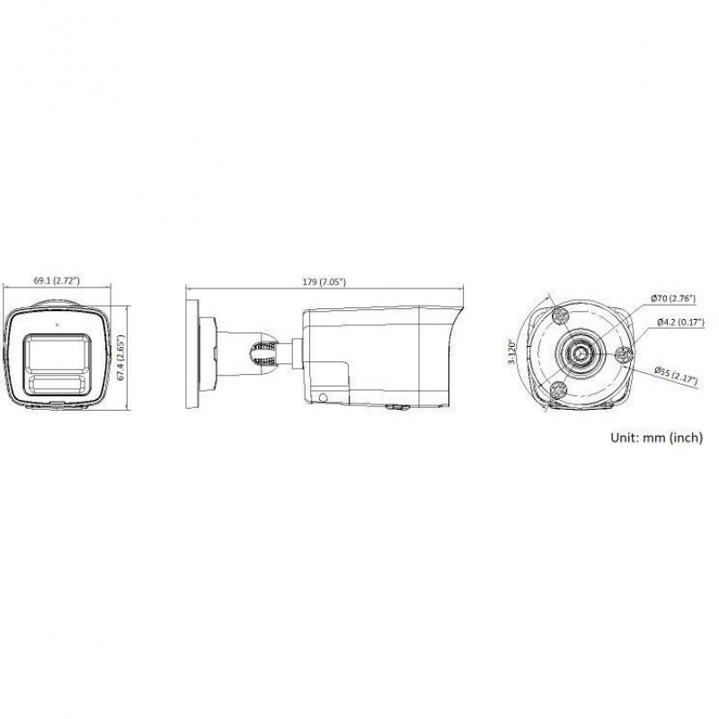 Miton NT-IP108CA-DL IP-kaamera, 8 MP 4K, 2,8 mm objektiiv, IR- ja valge valgus, IP67, PoE