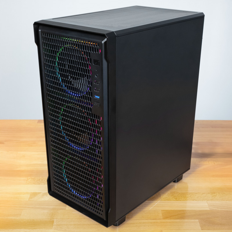 Kolink AM2 ARGB Midi Tower arvutikorpus, ATX, karastatud klaas, komplektis 4x 120 mm ventilaatorit, must