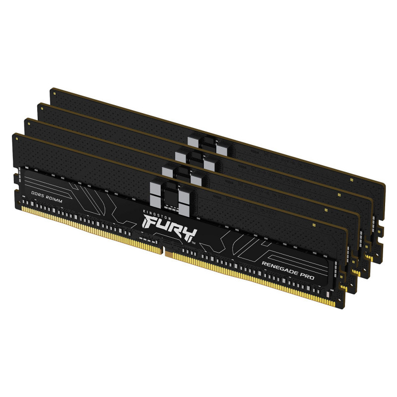 Kingston FURY Renegade Pro KF564R32RBE2K4-128 DDR5-6400 ECC registreeritud mälukomplekt, 128 GB (4 x 32 GB), CL32, must