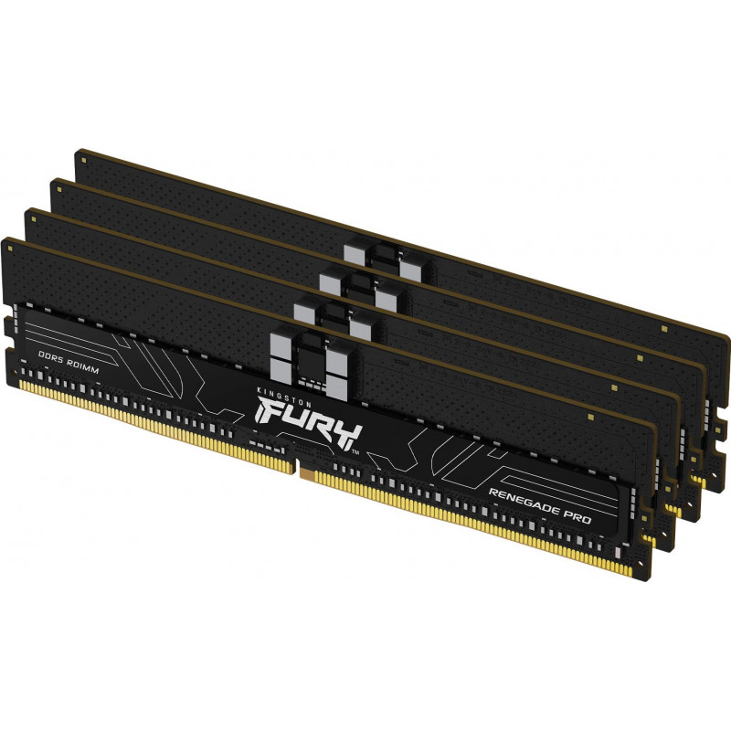 Kingston FURY Renegade Pro KF564R32RBE2K4-128 DDR5-6400 ECC registreeritud mälukomplekt, 128 GB (4 x 32 GB), CL32, must