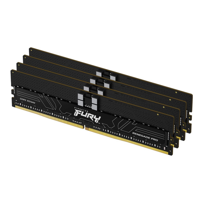 Kingston FURY Renegade Pro KF564R32RBE2K4-128 DDR5-6400 ECC registreeritud mälukomplekt, 128 GB (4 x 32 GB), CL32, must