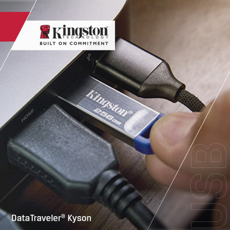 Kingston DataTraveler Kyson DTKNG2/256GB USB-mälupulk, 256 GB, USB 3.2 Gen 1, metallist