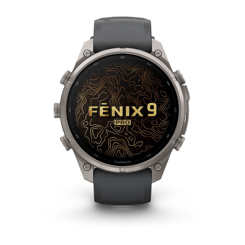 Garmin Fenix 9 Pro nutikell, 47 mm, titaankorpus, grafiit/must silikoonrihm
