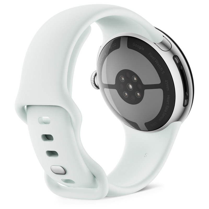 Google Pixel Watch 5 WiFi nutikell, 41 mm, Polished Silver / Fog, GA10898-DE