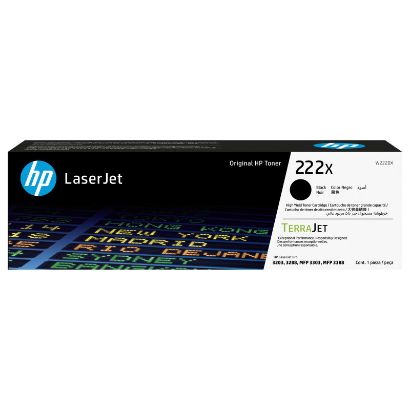 HP 222X W2220X suure mahutavusega originaalne LaserJet tooneri kassett, must