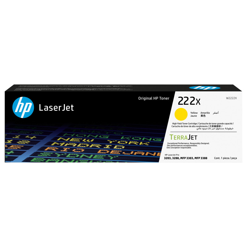 HP 222X W2222X suure mahutavusega originaalne LaserJet tooneri kassett, kollane