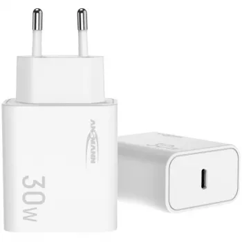 Ansmann Home Charger HC130PD USB-laadija, 1x USB-C, PPS, PD, Quick Charge, 30 W, valge