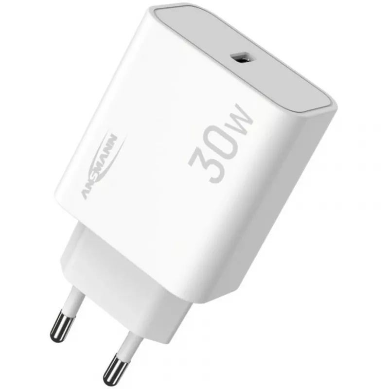 Ansmann Home Charger HC130PD USB-laadija, 1x USB-C, PPS, PD, Quick Charge, 30 W, valge