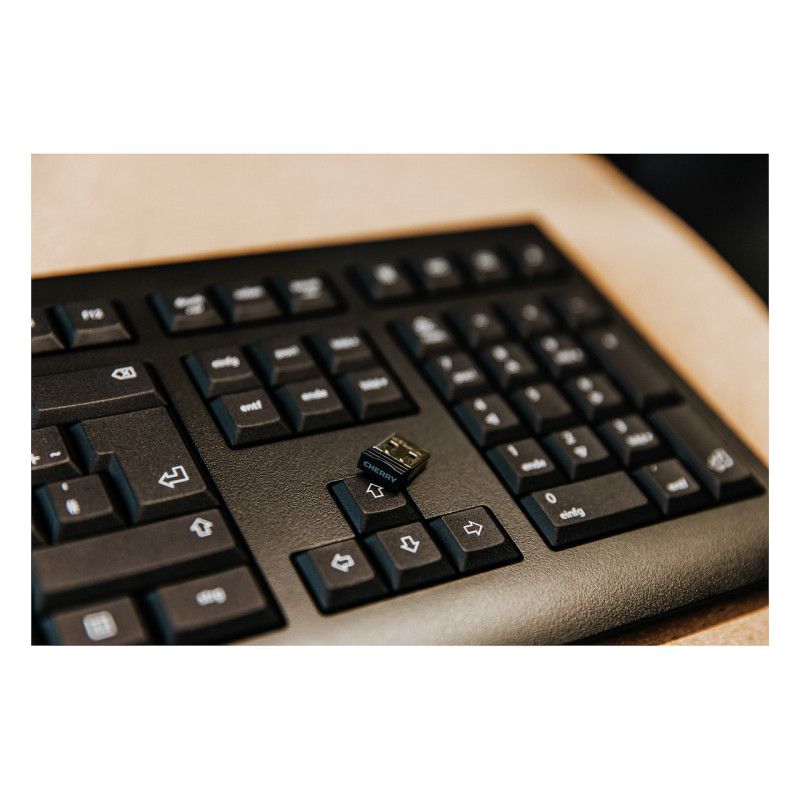 Cherry KW 3000 juhtmevaba lauaklaviatuur, 2,4 GHz, AZERTY (prantsuse), must