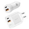 LogiLink PA0374 USB-A/C laadimiskomplekt, 20 W, 1x USB-A ja 1x USB-C, valge