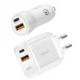 LogiLink PA0374 USB-A/C laadimiskomplekt, 20 W, 1x USB-A ja 1x USB-C, valge