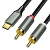 LogiLink CUA0142 USB 2.0 Type-C - 2x RCA kaabel, stereoheli, alumiinium, must/hõbedane, 2 m