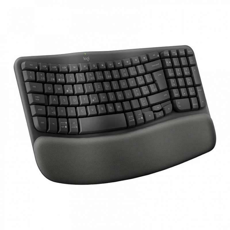 Logitech Wave Keys 920-012289 juhtmevaba ergonoomiline klaviatuur, 2,4 GHz / Bluetooth, Šveitsi (CH) paigutus, grafiit