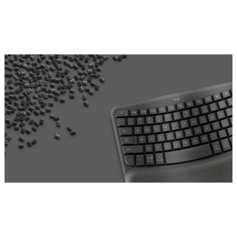 Logitech Wave Keys 920-012289 juhtmevaba ergonoomiline klaviatuur, 2,4 GHz / Bluetooth, Šveitsi (CH) paigutus, grafiit