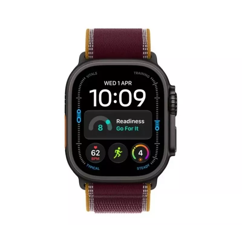 Apple Watch Ultra 4 nutikell, GPS + Cellular, 49 mm, must, Trail Loop burgundia, M/L