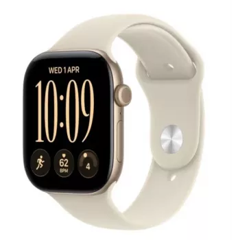 Apple Watch Series 12 GPS nutikell, 46 mm, helekuldne alumiiniumkorpus, liivavärvi spordirihm S/M