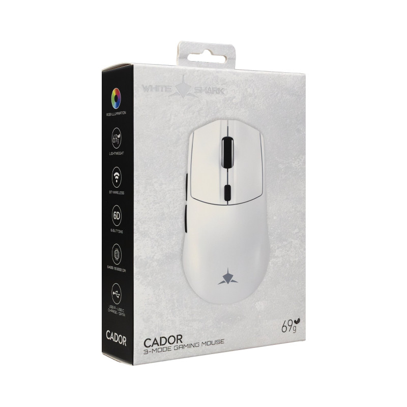 White Shark CADOR WGM-5020 mänguhiir, valge