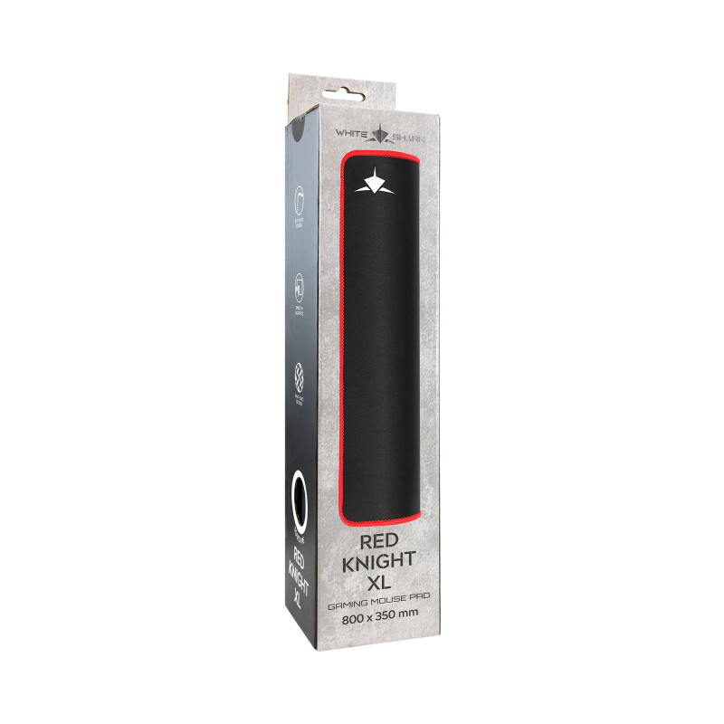 White Shark RED KNIGHT XL GMP-2502 mänguhiirematt, 800x350 mm, must/punane