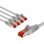 Goobay 66650 CAT 6 ühenduskaabel, S/FTP (PiMF), 1 m, hall (5 tk)