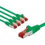 Goobay 66659 CAT 6 võrgu ühenduskaabel, S/FTP (PiMF), 2 m, roheline, vaskjuht (CU), 5 tk