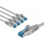 Goobay 67515 CAT 6a võrgu ühenduskaabel, S/FTP, 1 m, hall, 5 tk